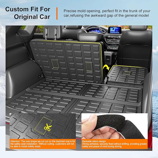 POWOQ CARGO LINER COMPATIBLE WITH 2020-2026 FORD ESCAPE TRUNK MAT ALL SEASON PROTECTION TPE CARGO MAT REPLACEMENT FOR 2020 2021 2022 2023 2024 2025 2026 FORD ESCAPE ACCESSORIES