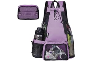 Timoxi Swim Bag Beach Backpack with Padded Shoulder Strap Mesh Backpack with Wet Pocket for Swimming, Gym