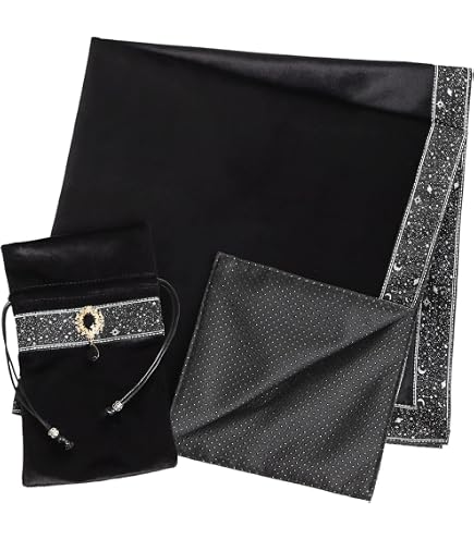 HAORUN Velvet Tarot Altar Cloth & Card Bag Set - 25.6x25.6 Inch Purple Tablecloth For Divination, Wicca