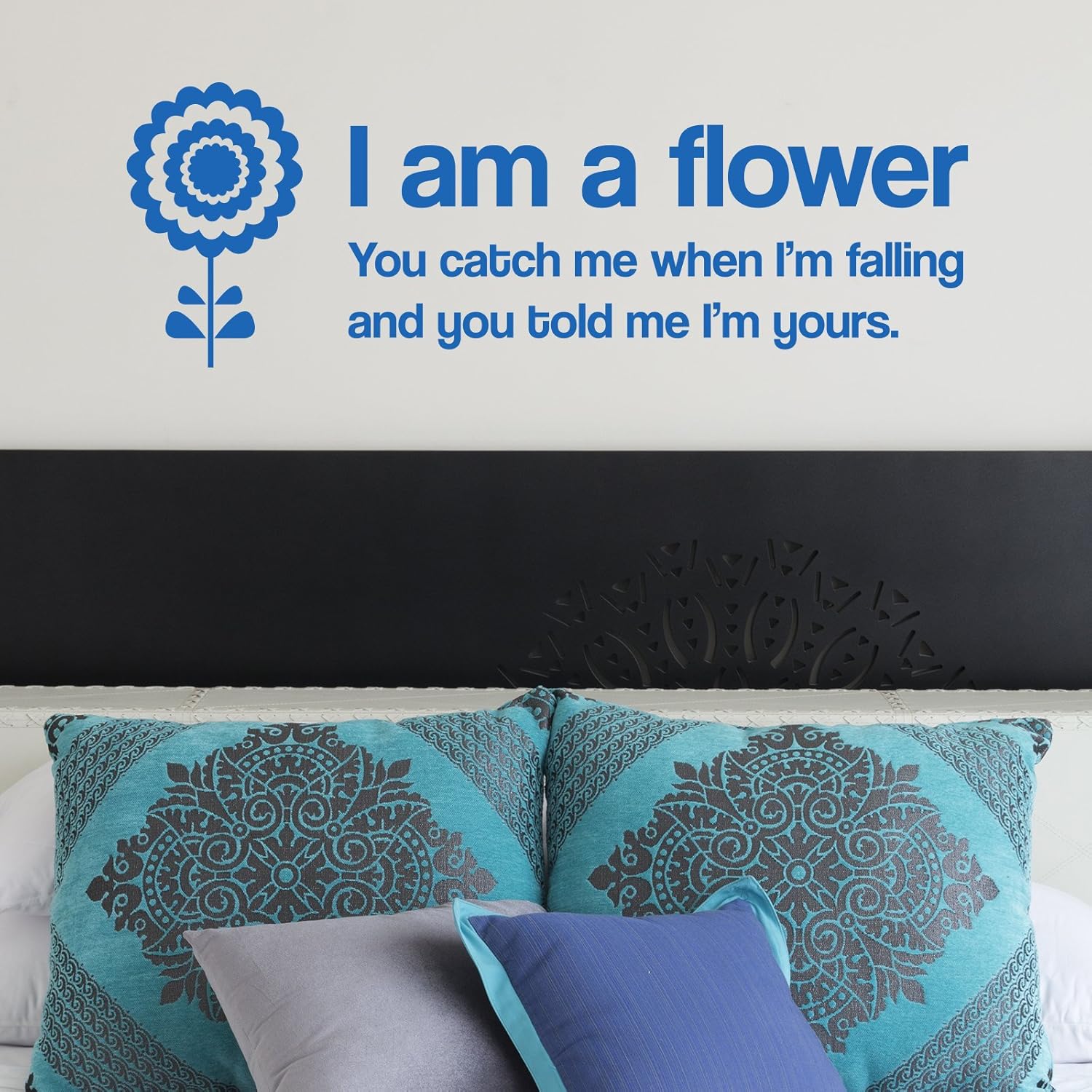 Ich bin eine Blume Wandtattoo von stickerstudio, Grasgrün, Small 58cm x