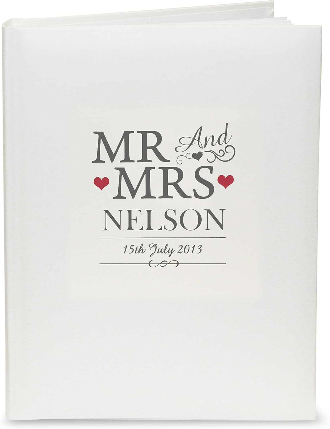 PERSONALISED ANNIVERSARY WEDDING ENGAGMENT WHITE BLACK MR /& MRS PHOTO ALBUM GIFT