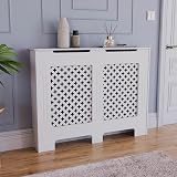 Vida Designs Oxford Radiator Cover White Medium H82xW111xD19cm