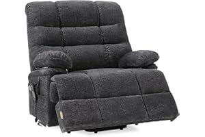 DYNOX 500lbs Lift Chairs for Big & Tall Seniors Power Lift Recliner Extra Large Wide Oversized Lift Sofa with Heat Massage Electric Lift Recliner Chair Bed(9505,Chenille,Grey)
