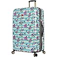 Betsey Johnson 30 Inch Checked Luggage Collection - Expandable Scratch Resistant (ABS + PC) Hardside Suitcase - Designer Lightweight Bag with 8-Rolling Spinner Wheels