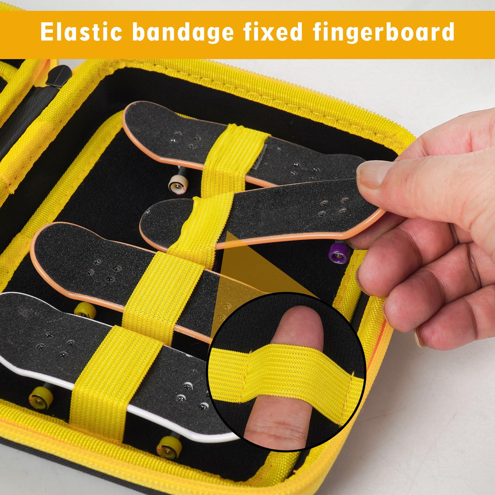 MGZNMTY Portable Storage Case for Teck Deck Ultra DLX Finger Skateboards, Fingerboard Carrying Case Compatible with 8 PCS Tech Deck Fingerboard (Case Only) (Medium, Black)