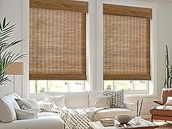 LazBlinds Cordless Bamboo Roman Shades, Light