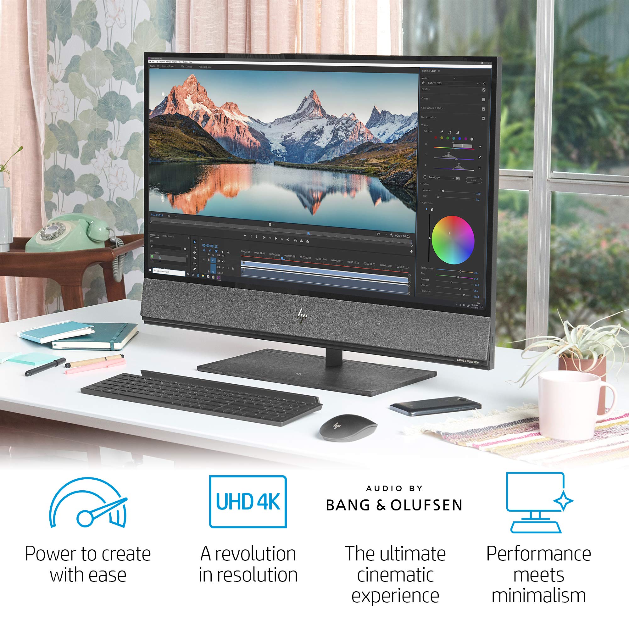 HP Envy 32 All-in-One Computer, 9th Gen Intel Core i7-9700 Processor, 4K UHD Monitor, NVIDIA GeForce GTX 1650 Graphics (4 GB), 16 GB RAM, 1 TB SSD, Windows 10 (32-a0010, Nightfall Black)