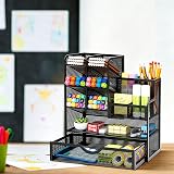 Marbrasse Mesh Desk Organiser Multifunctional Pen Holder Black view 7