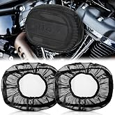Meonum 2 Pack Air Filter Rain Sock Cover, Waterproof Dustproof Protective | Compatible with Harley Touring/FLHR/FLHX/Dyna/Softail /114 Road King,Washable,Air Cleaner Protective Wrap, Tool Free Install