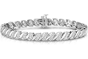 NATALIA DRAKE 1/4 Cttw Wave Link Diamond Tennis Bracelet for Women in 925 Sterling Silver Color I-J/Clarity I2-I3