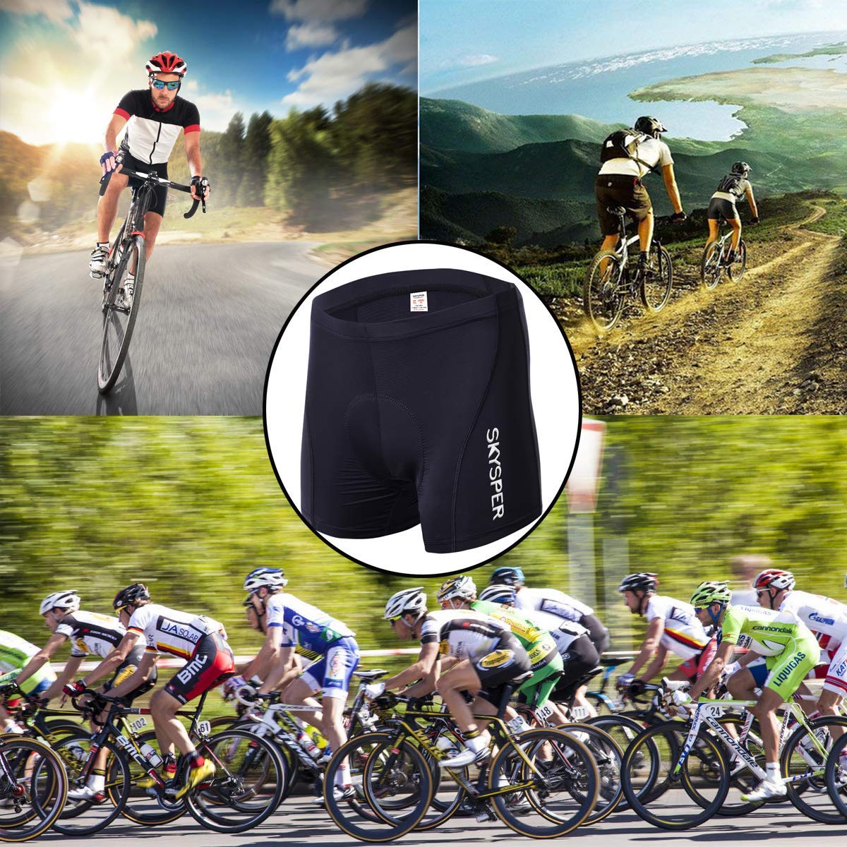 Pantaloncini Intimi Traspiranti e Comodi Biancheria Intima Bicicletta con  3D Gel Imbottito per Uomo MTB Ciclismo SKYSPER Leggeri Pantaloncini da  Ciclista Uomo Intimo per ciclismo berjaya.edu.my