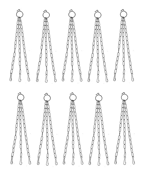COIR GARDEN Iron Chain For Hanging Pots, Black, 15 in, 10 Pieces