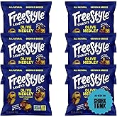 Freestyle Snacks - Olive Snack Packs - Mediterranean Herb (1.1oz, 6 Pack) | As Seen on Shark Tank, Single Serve, Healthy Fresh Pitted Olives, Grown in Greece, All Natural, Non-GMO, Sugar Free Snack
