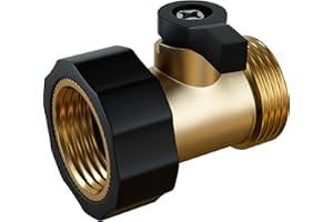 DBR Tech Garden Hose Shut Off Valve Brass – Heavy Duty Water Hose Valve Shut Off | Durable Hose End Connector, Garden Hose Shutoff Valve Attachment with Easy On/Off Lever