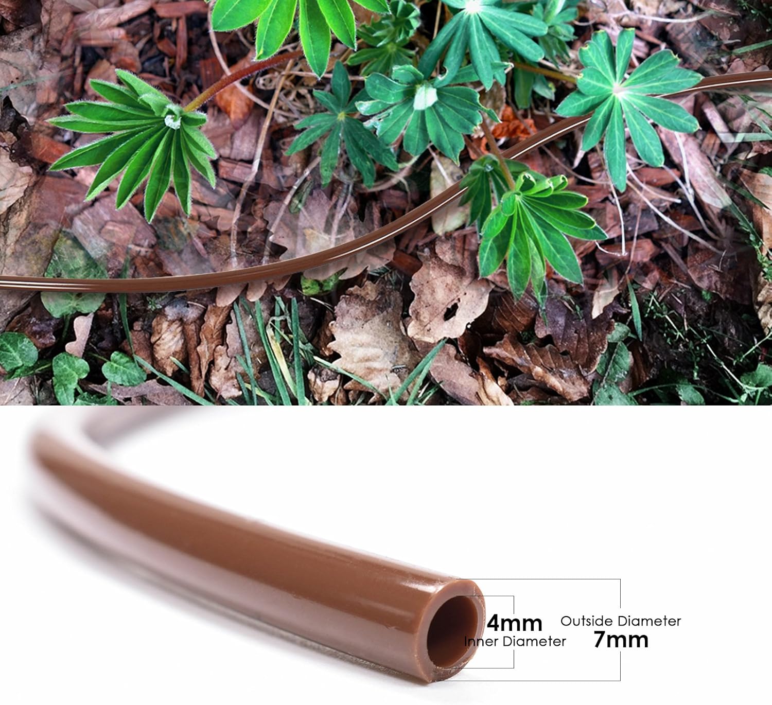 KORAM Drip Irrigation 1/4" Blank Distribution Tubing Drip Watering Hose 100ft Roll with Plant Garden Labels: Home Improvement