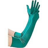BABEYOND Long Opera Party 1920s Satin Tea Party Gloves Costume Stretchy Adult Size Elbow Length Bridal Gloves