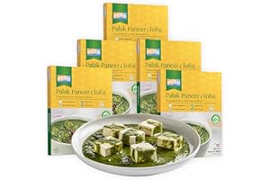 Ashoka Entrees 1932, Plant-Based Tofu & Spinach Curry, All-Natural, Ready to Eat Meals, Palak Paneer, Kosher Certified, Great for Offices, Instant Meals with No Preservatives, Pack of 5