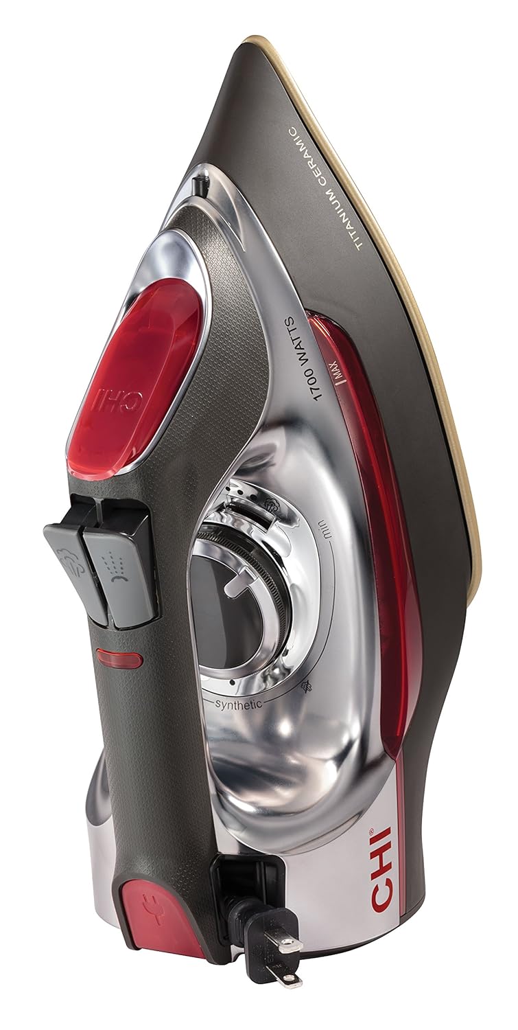 最適な価格 Chi スチームアイロン 格納式コード付き チタン注入セラミック底板 400以上のスチームホール付き プロフェッショナルグレード マニュアル制御装置 巻取り式コード付き Manual Controls W Retractable Cord B07bbtg4l5 人気絶頂 Www