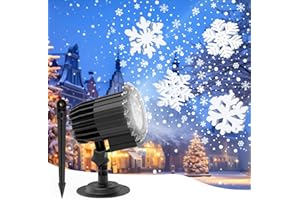 Bairnqner Snowflake Christmas Projector Lights Outdoor, Dynamic 3D Snowflake Projection Light for Indoor Outdoor Christmas Decoration, Waterproof Led 2025 Upgraded