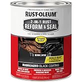 Rust-Oleum Stops Rust 2-in-1 Rust Reform &amp; Seal Coating, Black | Rust and Corrosion Preventive | Multi-Purpose Durable Automotive Coating | Rubberized | Fast Dry | Quart