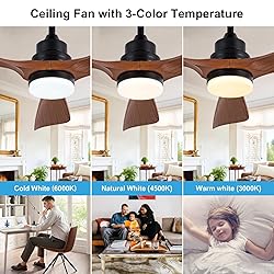 OMYU 42 Inch Ceiling Fans with Lights and