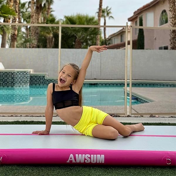 AWSUM AIR GYMNASTICS MAT 10FT/13FT/16FT/20FT/23FT INFLATABLE TUMBLE TRACK MATS 4/8 INCHES THICK TUMBLING MAT WITH ELECTRIC PUMP FOR HOME/GYM