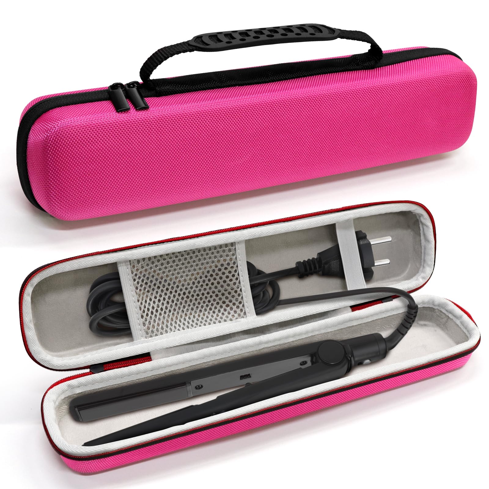AOUTACC Hair Straightener Case,EVA Shockproof Hard Carry Case for Classic Styler,Hair Straightener Travel Bag (Accessories Not Include,Pink)