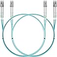 BEYONDTECH LC to LC Fiber Patch Cable Multimode Duplex - 1m (3.28ft) - 50/125um OM3 10G LSZH (2 Pack) PureOptics Cable Series