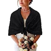 BB&KK Womens Knitted Shawl Wraps Winter Bridal Wedding Stole Shrug Party Shoulder Cream Scarf Wrap Warm Dress Cover Up