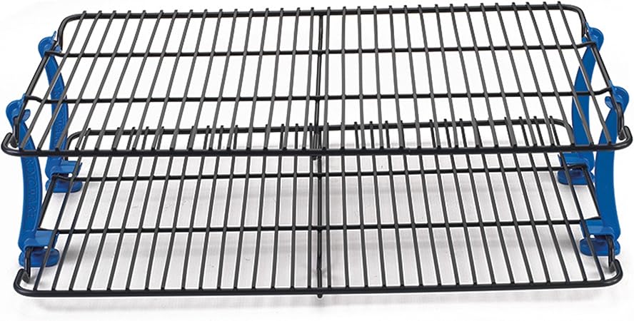 2 Pcs 2 Tier Stackable Cooling Rack 17x11 Cross Grid Stainless Steel Wire Rack For Cookies Cake Bread Oven Safe For Cooking Roasting Grilling Baking With 4 Stable Legs Cookies Recipe Included Baking