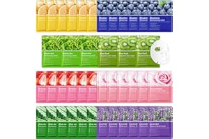 42 Pack Sheet Face Mask Variety Set,Deep Moisturizing Facial Mask for All Skin Types,Long Lasting Non-Greasy Hydrating Face S