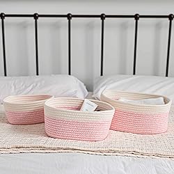 OrganiHaus Set of 3 Pink Baskets for Organizing