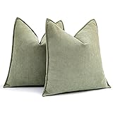 MIULEE Pack of 2 Sage Green Decorative Pillow
