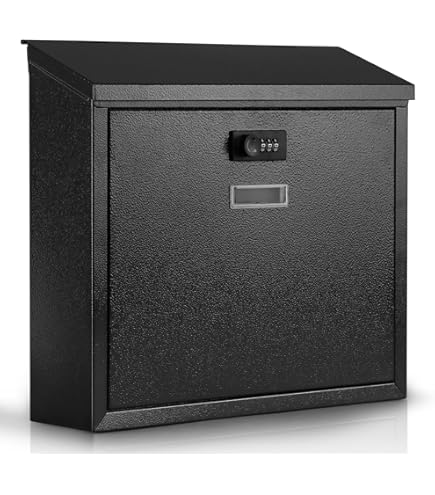 Relaxdays Buzón Exterior Vintage, De Pared, Cerradura En Diseño Antiguo, Estilo Western, Metal, 30 X 20 X 8 Cm, Beige