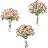 Floroom 18pcs Artificial Babys Breath Gypsophila Greenery Sprays, Real Touch Dusty Rose Blush Pink Fake Flowers for Wedding Bouquets Centerpieces Floral Arrangements and Decorations