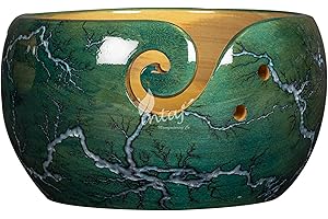 INTAJ Handmade Large Wooden Yarn Bowl for Knitting Crochet Perfect Yarn Holder Rosewood Bowl for Mothers Day Christmas Gift