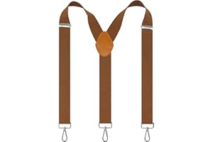 Cedrainy Suspenders for Men 3 Swivel Hooks 1.4 Inch Wide Adjustable Elastic Braces with Heavy Duty Belt Loops
