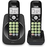 VTech Cordless Phone, DECT 6.0, 2 Handsets, Full Duplex Speakerphone, Backlit Display, Caller ID, No Answering Machine, Hearing Aid Compatible, Black VG131-21