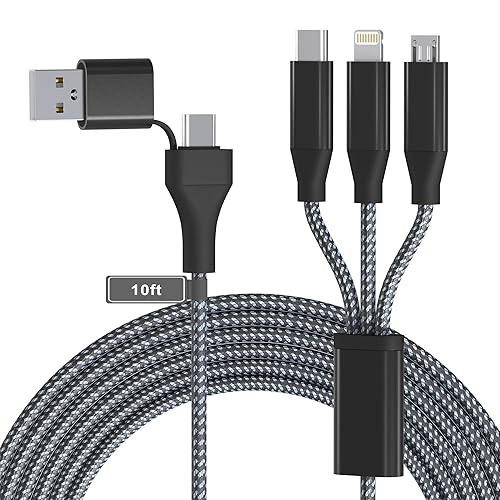 USB C to Multi in Charging Cable 3M/10Ft [Apple MFi Certified
