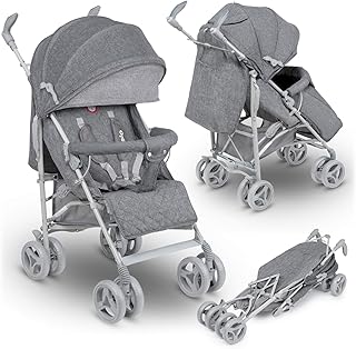 Lionelo Irma Kinderwagen Klappbarer Buggy mit Rückenlehnenverstellung 6-Zoll-Rädern (Grau)