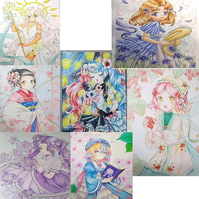 Amazon Co Jp 新しいかわいい花と女の子の塗り絵の秘密の庭スタイルの線画の本キルタイム絵画本 文房具 オフィス用品