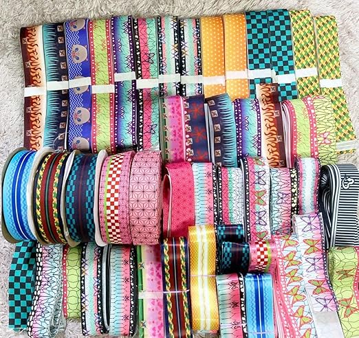 Amazon 鬼滅の刃 大量リボンセット グログランリボン サテンリボン 羽織柄 38mm 麻の葉柄 ハンドメイド アニメ 萌えグッズ 通販