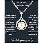 MGOOL Mother In Law Necklace 925 Sterling Silver Christmas Gifts Mothers Day Gifts For Mother In Law With Message Card &Gift Box
