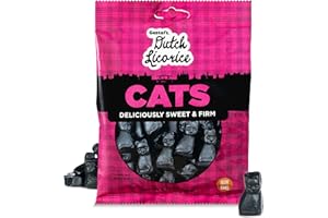 Gustaf's Dutch Licorice Cats - 5.2oz Bag - Sweet Black Licorice Cats - Dutch Candy from Netherlands - Sweet Black Liquorice Treats