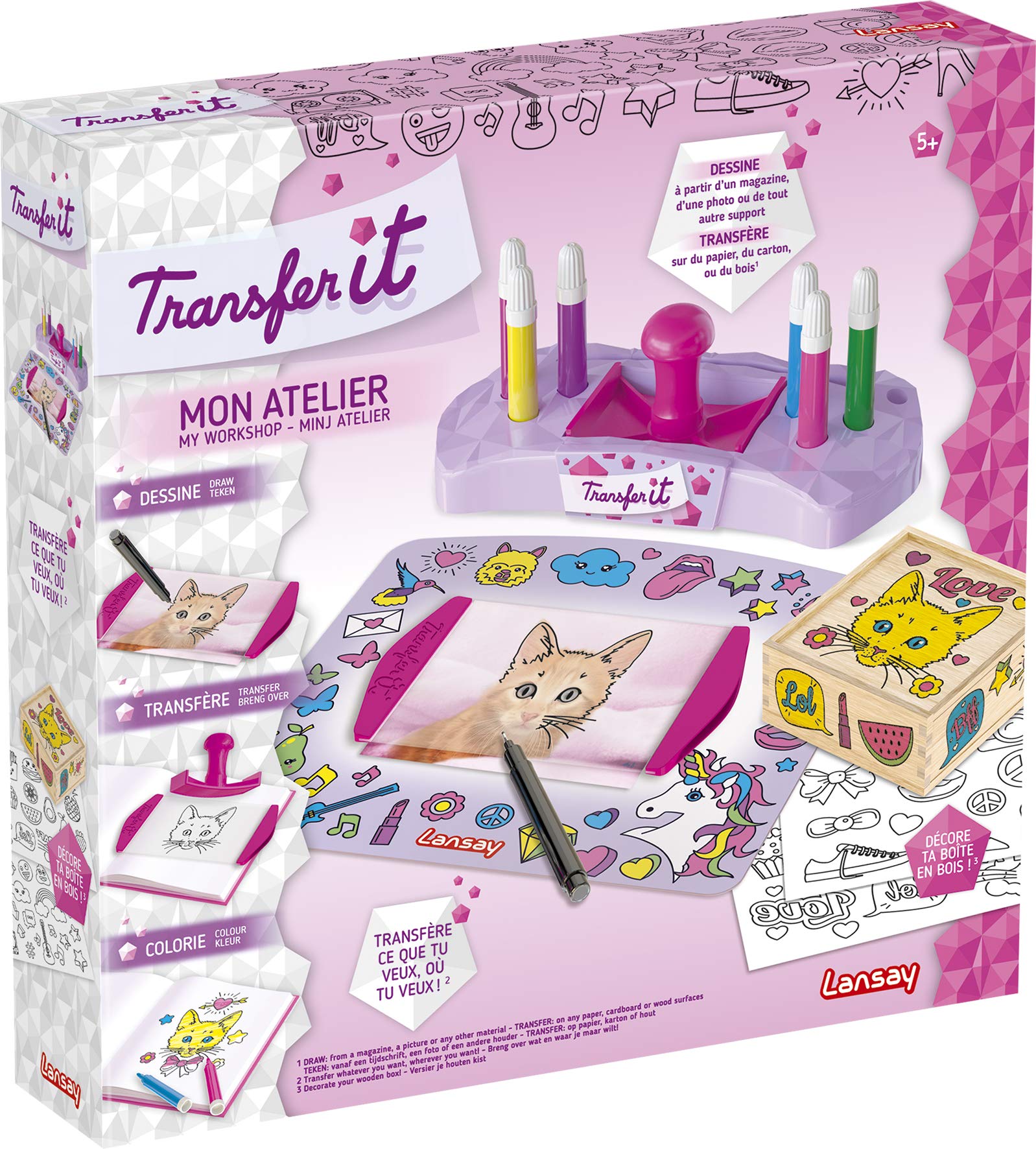 Lansay- Transfers it-Mon Atelier, 24015, Multicoloured