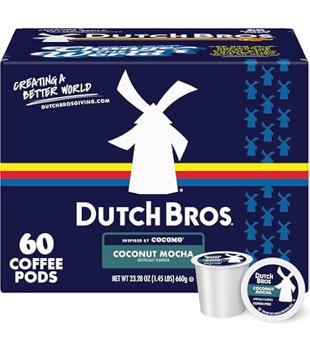 Amazon.com: Dutch Bros Coconut Mocha Flavored, 60 Count, Medium