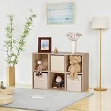 VASAGLE Bookcase 6 Compartment Shelf Oak LBC203H Standing Storage view 3