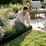Harbour Housewares 5M Lawn Edging Border 16cm Face Height Black Galvanised Steel view 9
