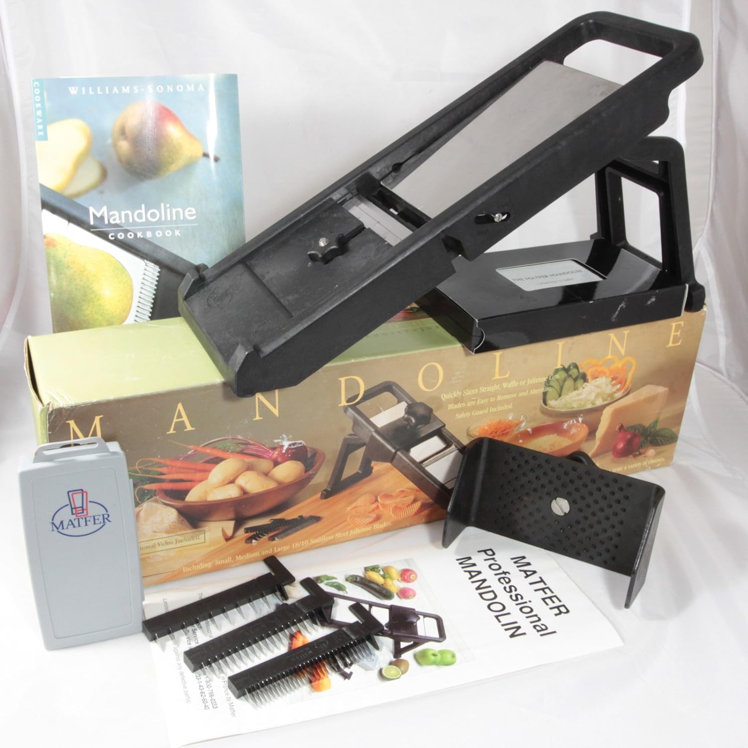 Matfer Professional Mandoline Slicer, Black, with Cookbook