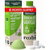 Roobi Nespresso Compatible Vertuo Cleaning &amp; Descaling Kit | 1 Bottle Descaling Solution, 6 Cleaning Tablets, 1 Reusable Pod, Carbon Neutral, 6 Month Supply
